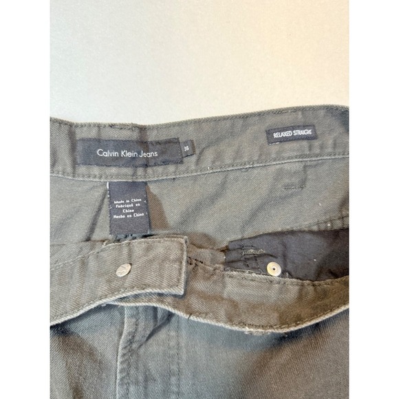 Calvin Klein Jeans Mens Relaxed Straight Leg Black Pants Size 36 - Picture 4 of 4